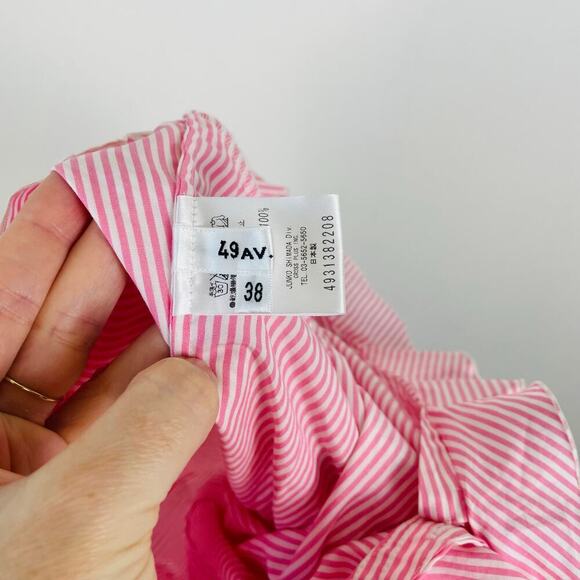 Junko Shamada Pink Stripe Ruffle Button Up Blouse Size 38 or Size S - Picture 7 of 9